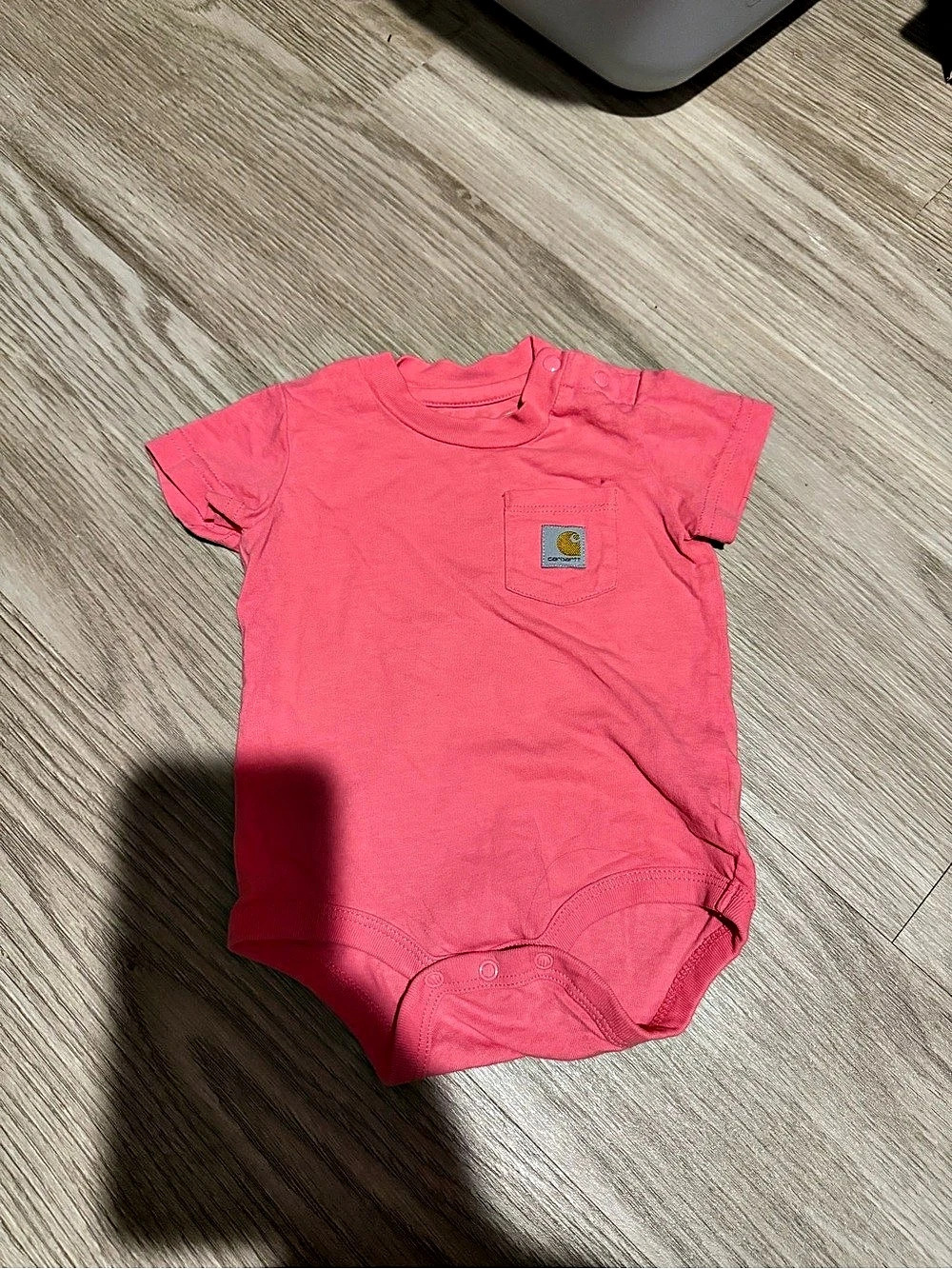 Carhartt Kids' Short Sleeve Pocket Bodysuit Pink Baby 6M